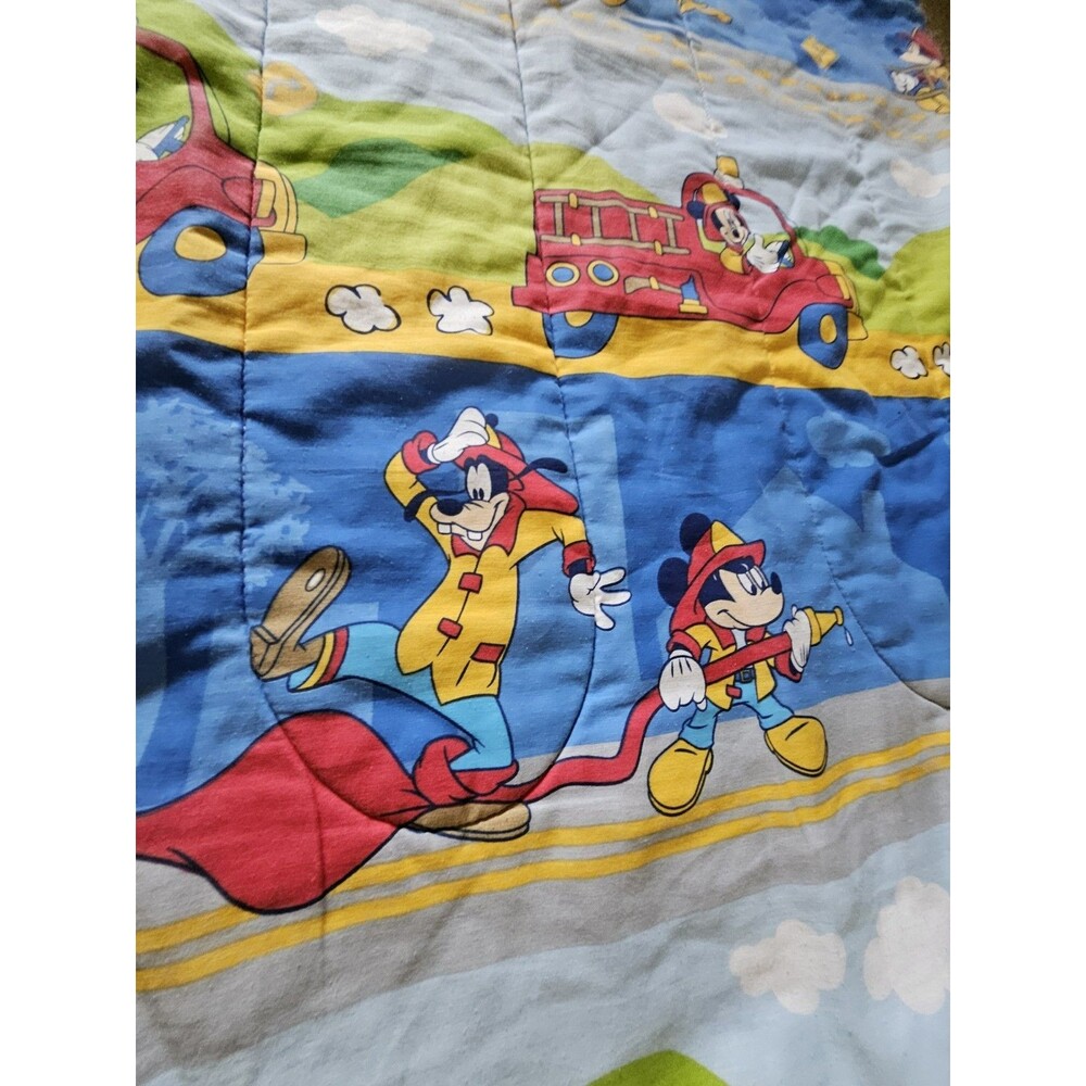 Rare Vintage Disney Mickey Mouse Pluto Firetruck Twin Comforter 63x86 Westpoint